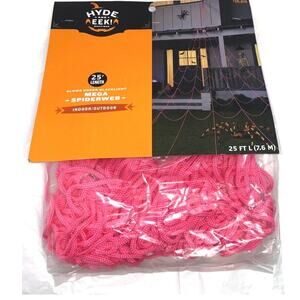 Hide & Eek Boutique 25 FT Mega Spiderweb Pink Indoor / Outdoor